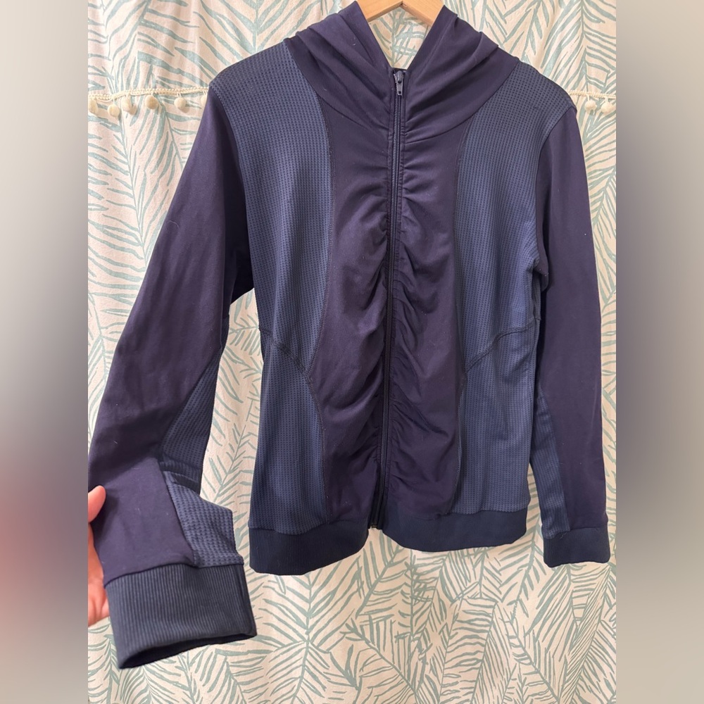Navy Lightweight Zip Hoodie by Solow Sports